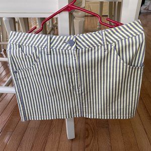 DIVIDED Yellow and gray Denim Mini Zip-Front Skirt Size 8